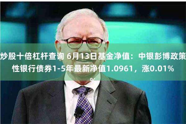 炒股十倍杠杆查询 6月13日基金净值：中银彭博政策性银行债券1-5年最新净值1.0961，涨0.01%