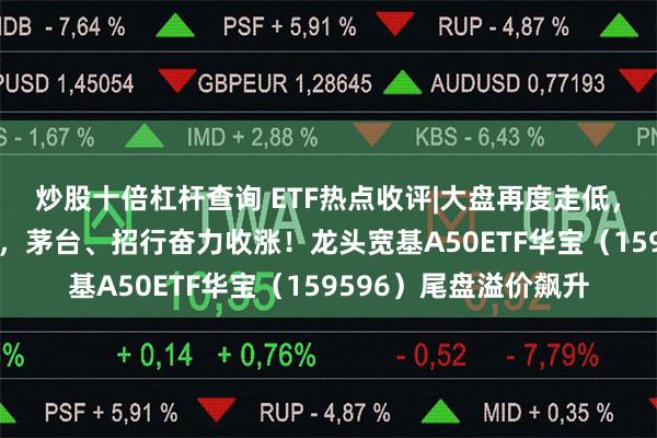 炒股十倍杠杆查询 ETF热点收评|大盘再度走低，A50大权重午后出动，茅台、招行奋力收涨！龙头宽基A50ETF华宝（159596）尾盘溢价飙升