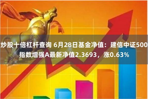 炒股十倍杠杆查询 6月28日基金净值：建信中证500指数增强A最新净值2.3693，涨0.63%